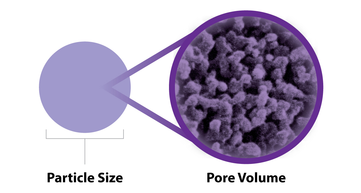 Particle Size / Pore Volume chart